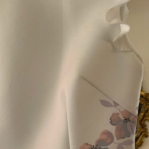 Nero by Jatin Varna pink & white floral fitted sheath dress, S 4. - Picture 5 of 8